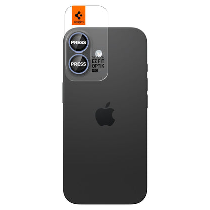 Zaštitna folija za stražnju kameru Spigen GlastR EZ FIT Optik Pro za Apple iPhone 17 / 16 Plus / 16, Kaljeno staklo, Set od 2 komada, Plava