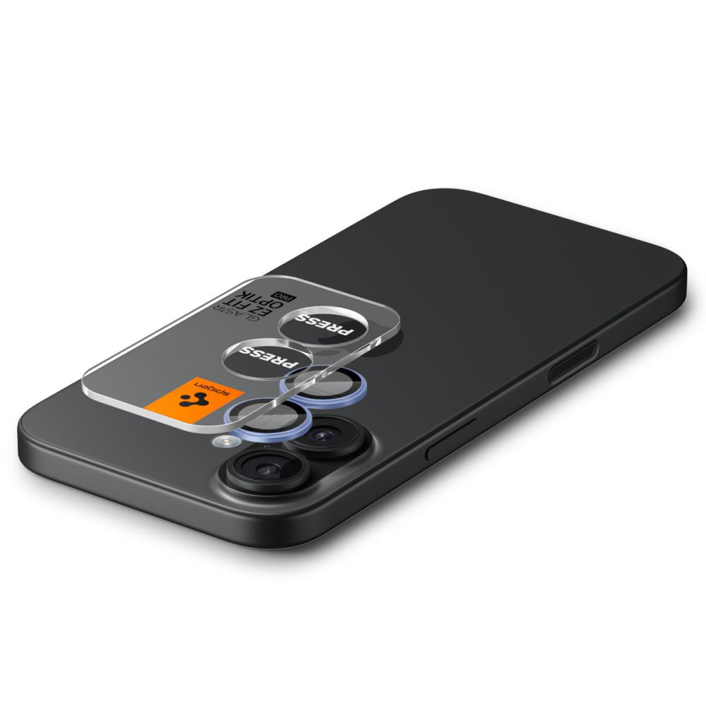 Zaštitna folija za stražnju kameru Spigen GlastR EZ FIT Optik Pro za Apple iPhone 17 / 16 Plus / 16, Kaljeno staklo, Set od 2 komada, Plava