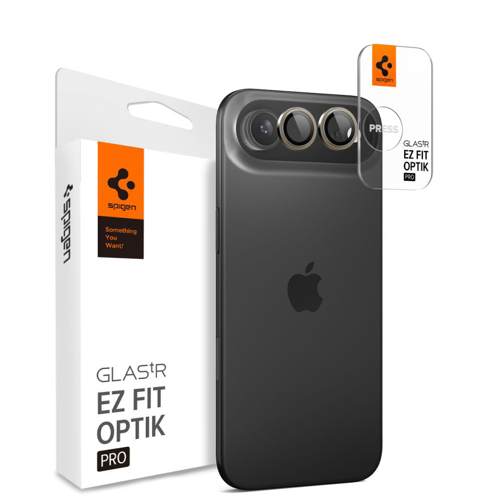 Zaštitna folija za stražnju kameru Spigen GlastR EZ FIT Optik Pro za Apple iPhone 17 Air, Kaljeno staklo, Set od 2 komada, Zlatna AGL10131