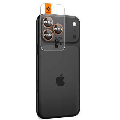 Zaštitna folija za stražnju kameru Spigen GlastR EZ FIT Optik Pro za Apple iPhone 17 Pro Max / 17 Pro, Kaljeno staklo, Set od 2 komada, Narančasta