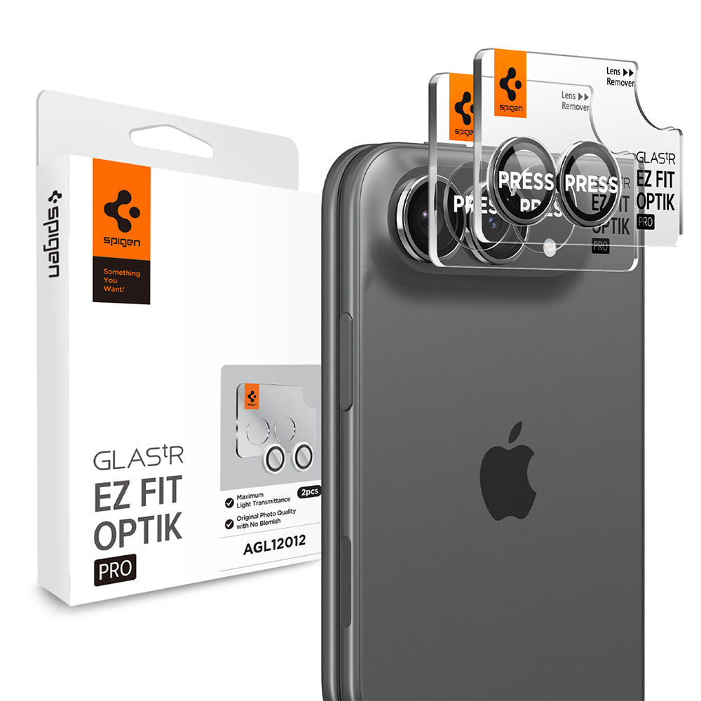 Zaštitna folija za stražnju kameru Spigen GlastR EZ FIT Optik Pro za Apple iPhone Duo, Kaljeno staklo, Set od 2 komada, Siva AGL12012