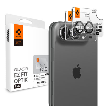 Zaštitna folija za stražnju kameru Spigen GlastR EZ FIT Optik Pro za Apple iPhone Duo, Kaljeno staklo, Set od 2 komada, Siva AGL12012