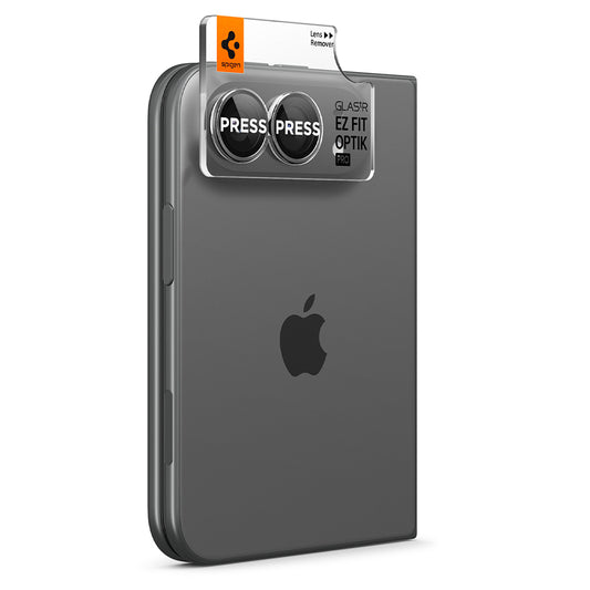 Zaštitna folija za stražnju kameru Spigen GlastR EZ FIT Optik Pro za Apple iPhone Duo, Kaljeno staklo, Set od 2 komada, Siva AGL12012