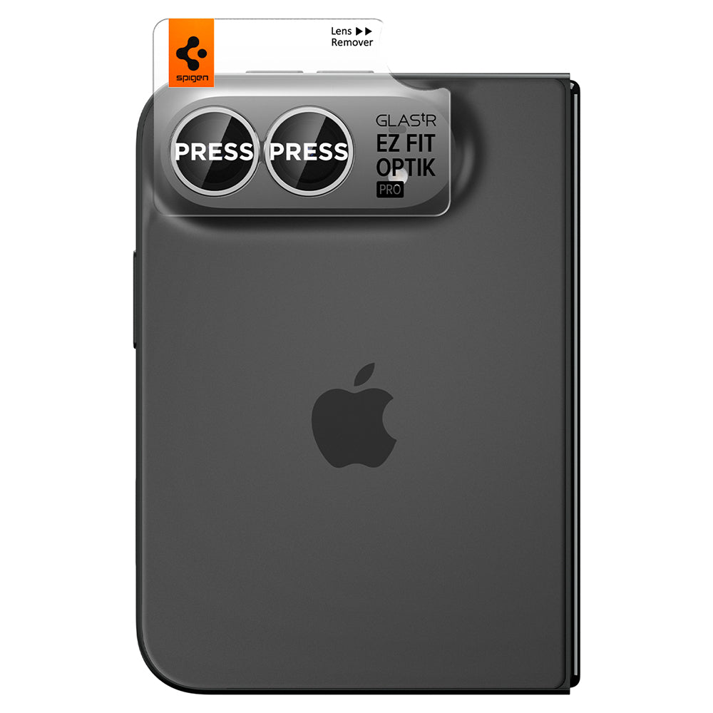 Zaštitna folija za stražnju kameru Spigen GlastR EZ FIT Optik Pro za Apple iPhone Duo, Kaljeno staklo, Set od 2 komada, Siva AGL12012