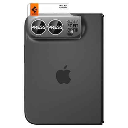 Zaštitna folija za stražnju kameru Spigen GlastR EZ FIT Optik Pro za Apple iPhone Duo, Kaljeno staklo, Set od 2 komada, Siva AGL12012