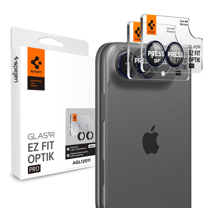 Zaštitna folija za stražnju kameru Spigen GlastR EZ FIT Optik Pro za Apple iPhone Duo, Kaljeno staklo, Set od 2 komada, Tamnoplava AGL12011