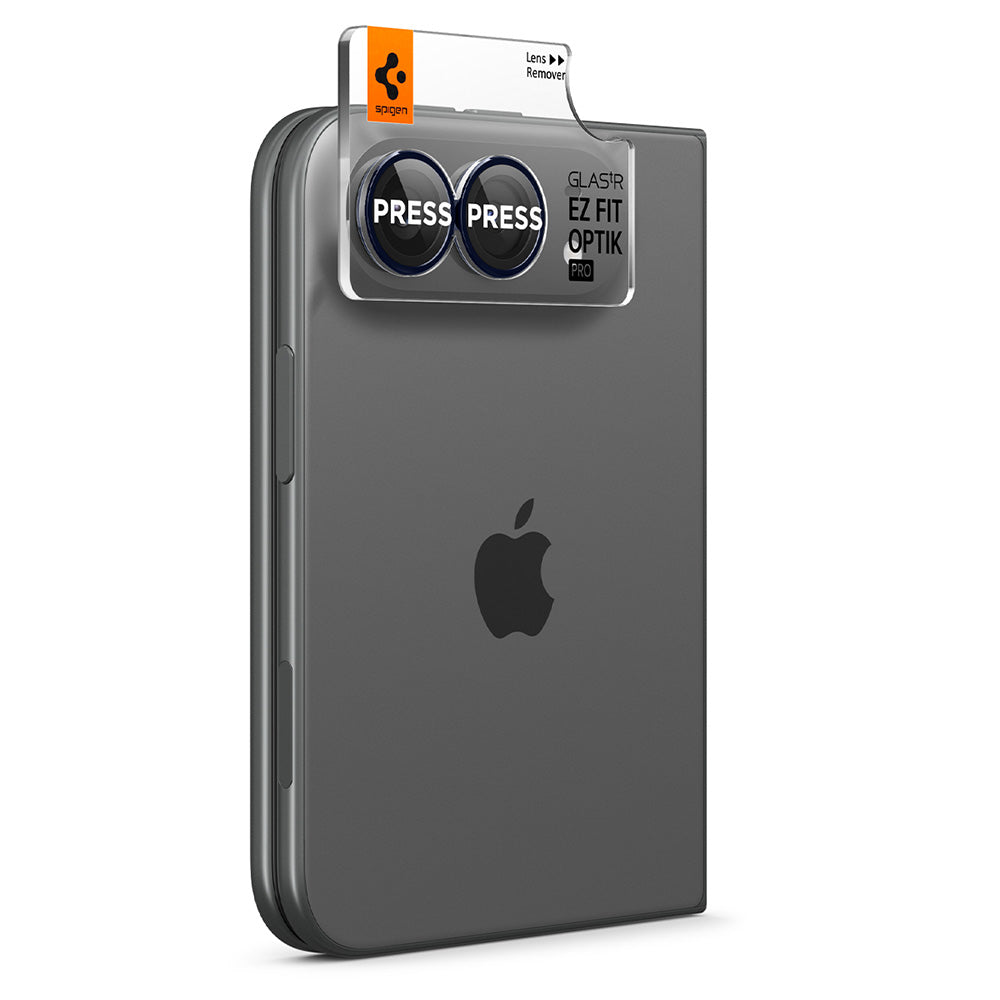 Zaštitna folija za stražnju kameru Spigen GlastR EZ FIT Optik Pro za Apple iPhone Duo, Kaljeno staklo, Set od 2 komada, Tamnoplava AGL12011