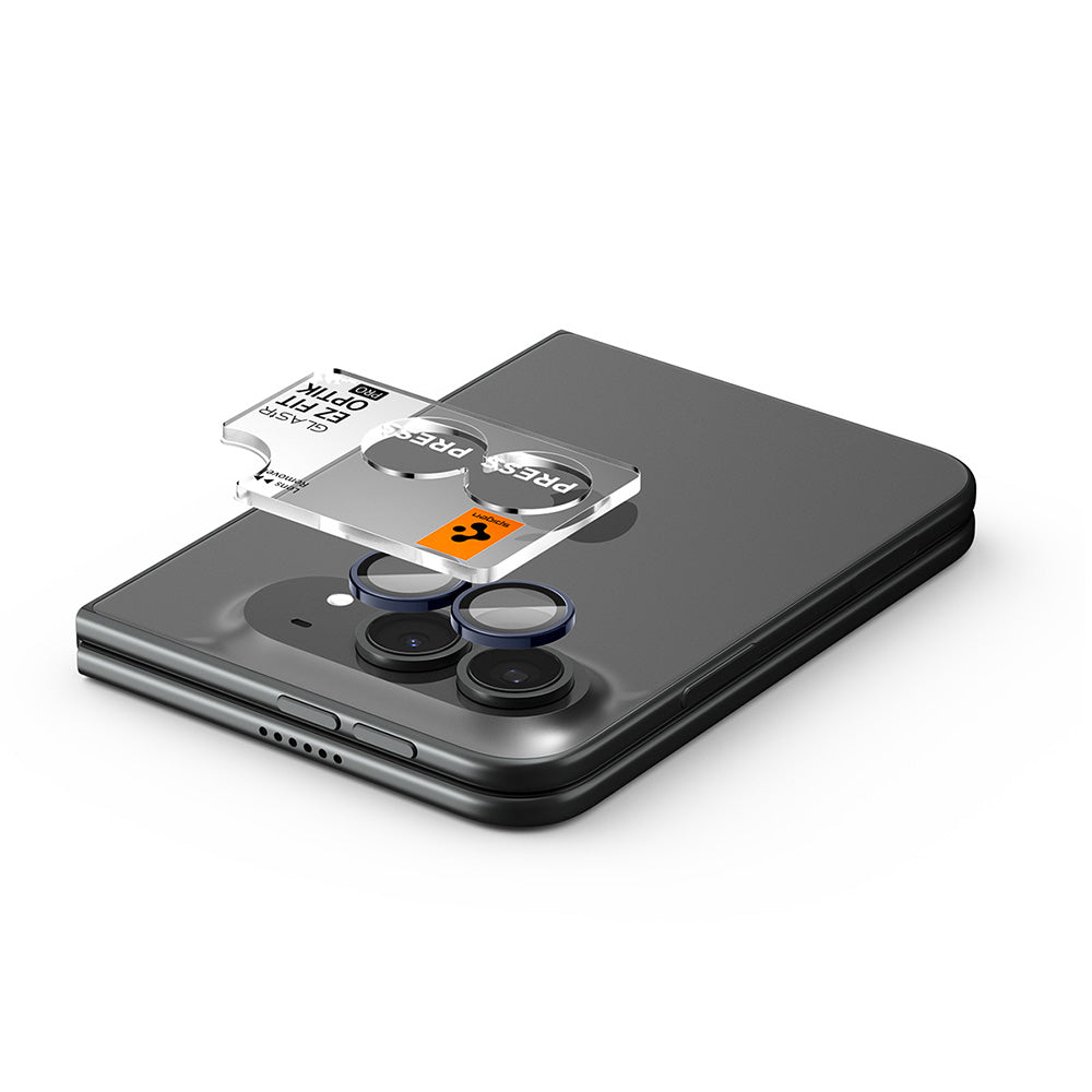 Zaštitna folija za stražnju kameru Spigen GlastR EZ FIT Optik Pro za Apple iPhone Duo, Kaljeno staklo, Set od 2 komada, Tamnoplava AGL12011