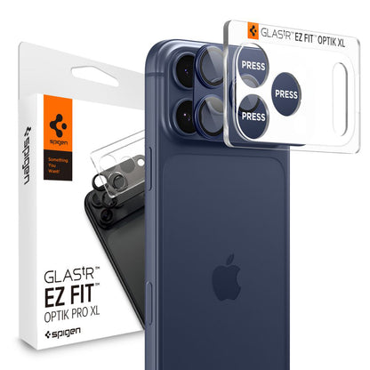 Zaštitna folija za stražnju kameru Spigen GlastR EZ FIT Optik Pro XL za Apple iPhone 17 Pro Max, Kaljeno staklo, Plava AGL10651