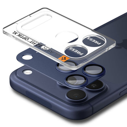 Zaštitna folija za stražnju kameru Spigen GlastR EZ FIT Optik Pro XL za Apple iPhone 17 Pro Max, Kaljeno staklo, Plava AGL10651