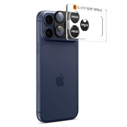 Zaštitna folija za stražnju kameru Spigen GlastR EZ FIT Optik Pro XL za Apple iPhone 17 Pro Max, Kaljeno staklo, Crna AGL10649