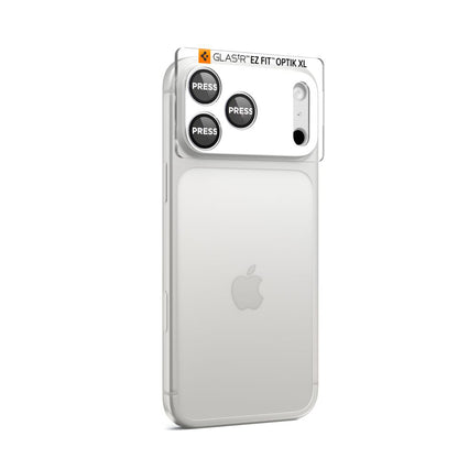 Zaštitna folija za stražnju kameru Spigen GlastR EZ FIT Optik Pro XL za Apple iPhone 17 Pro, Kaljeno staklo, Srebrna AGL10647