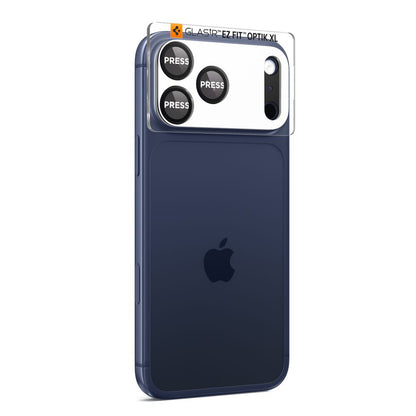 Zaštitna folija za stražnju kameru Spigen GlastR EZ FIT Optik Pro XL za Apple iPhone 17 Pro, Kaljeno staklo, Crna AGL10644