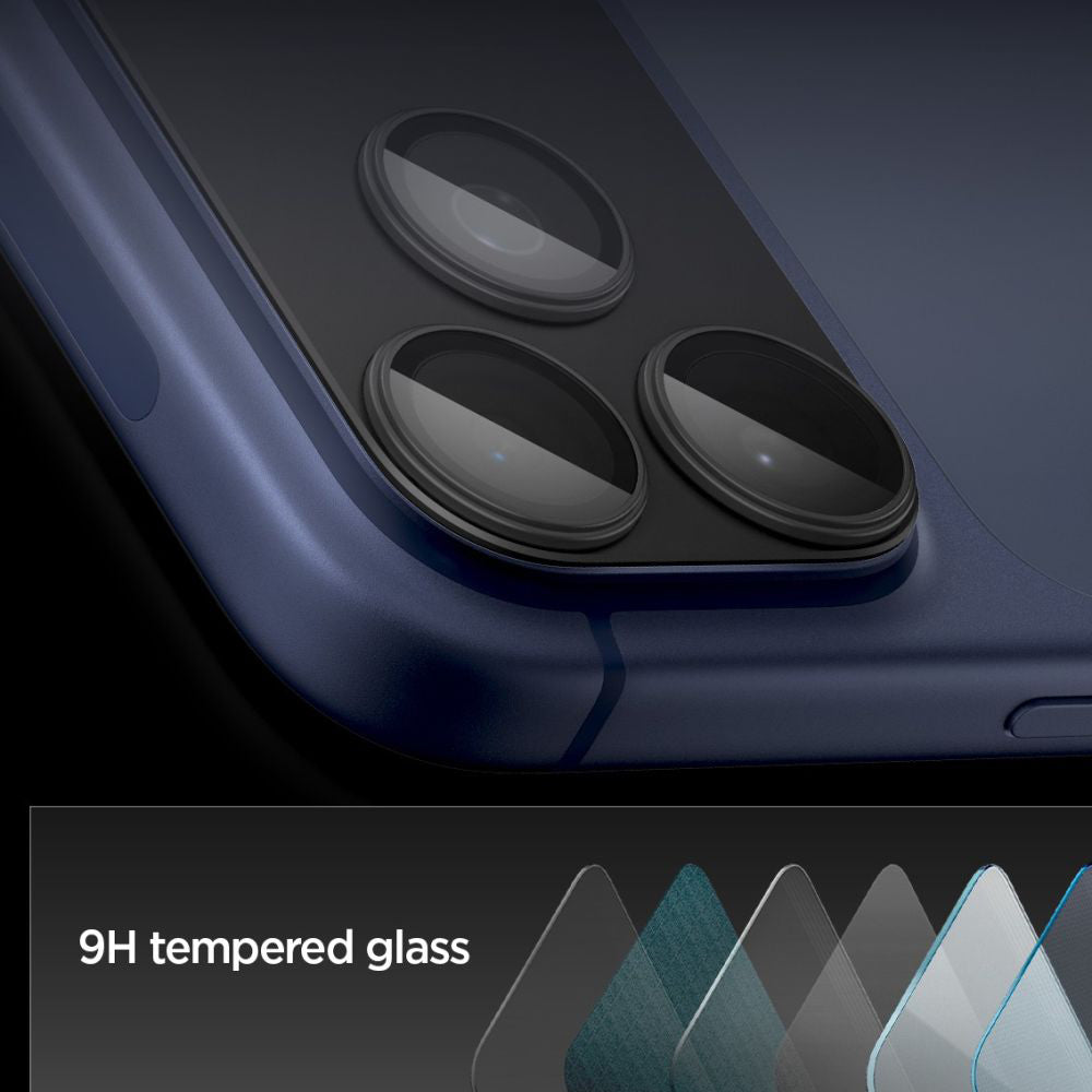 Zaštitna folija za stražnju kameru Spigen GlastR EZ FIT Optik Pro XL za Apple iPhone 17 Pro, Kaljeno staklo, Crna AGL10644