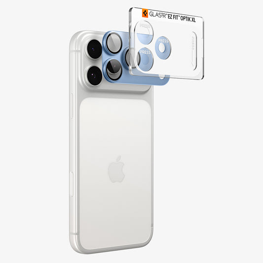 Zaštitna folija za stražnju kameru Spigen GlastR EZ FIT Optik Pro XL za Apple iPhone 18 Pro Max, Kaljeno staklo, Plava AGL12041