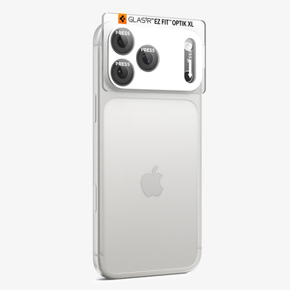 Zaštitna folija za stražnju kameru Spigen GlastR EZ FIT Optik Pro XL za Apple iPhone 18 Pro Max, Kaljeno staklo, Tamno siva AGL12039