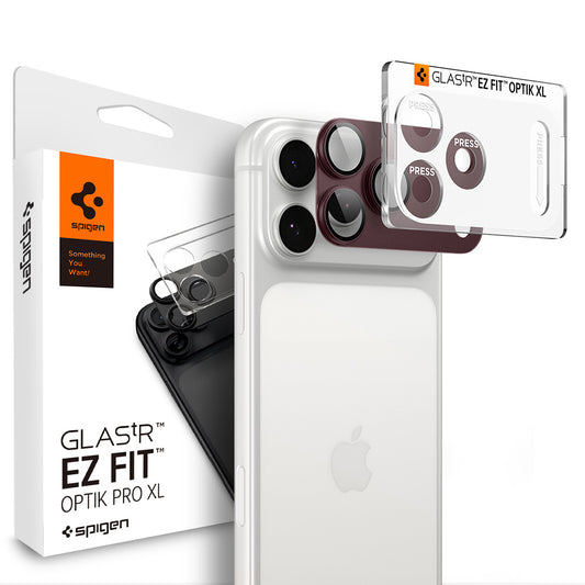 Zaštitna folija za stražnju kameru Spigen GlastR EZ FIT Optik Pro XL za Apple iPhone 18 Pro Max, Kaljeno staklo, Boja vina AGL12040