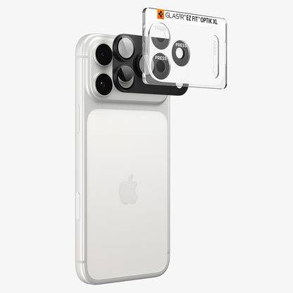 Zaštitna folija za stražnju kameru Spigen GlastR EZ FIT Optik Pro XL za Apple iPhone 18 Pro, Kaljeno staklo, Tamno siva AGL12035