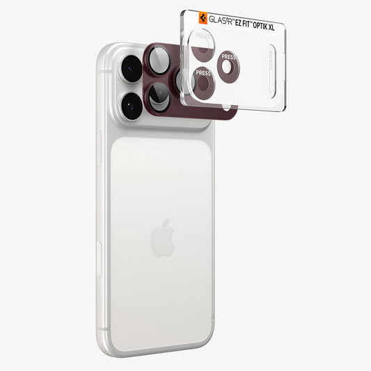 Zaštitna folija za stražnju kameru Spigen GlastR EZ FIT Optik Pro XL za Apple iPhone 18 Pro, Kaljeno staklo, Boja vina AGL12036