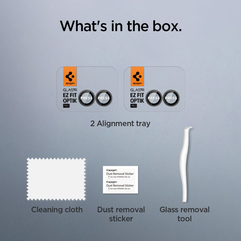 Zaštitna folija za stražnju kameru Spigen GlastR EZ FIT Optik Pro HD za Samsung Galaxy Z Flip7 F766, Kaljeno staklo, Set od 2 komada, Crna AGL09587