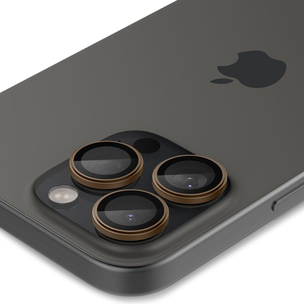 Zaštitna folija za stražnju kameru Spigen GlastR EZ FIT Optik Pro za Apple iPhone 16 Pro, Kaljeno staklo, Set od 2 komada, Brončana AGL08862