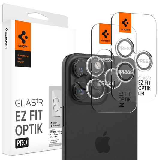 Zaštitna folija za stražnju kameru Spigen GlastR EZ FIT Optik Pro za Apple iPhone 17 Pro Max / 17 Pro, Kaljeno staklo, Set od 2 komada, Prozirna