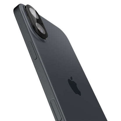 Zaštitna folija za stražnju kameru Spigen GlastR Optik za Apple iPhone 16 Plus / 16, Kaljeno staklo, Set od 2 komada, Crna AGL07922