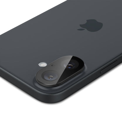 Zaštitna folija za stražnju kameru Spigen GlastR Optik za Apple iPhone 16 Plus / 16, Kaljeno staklo, Set od 2 komada, Crna AGL07922
