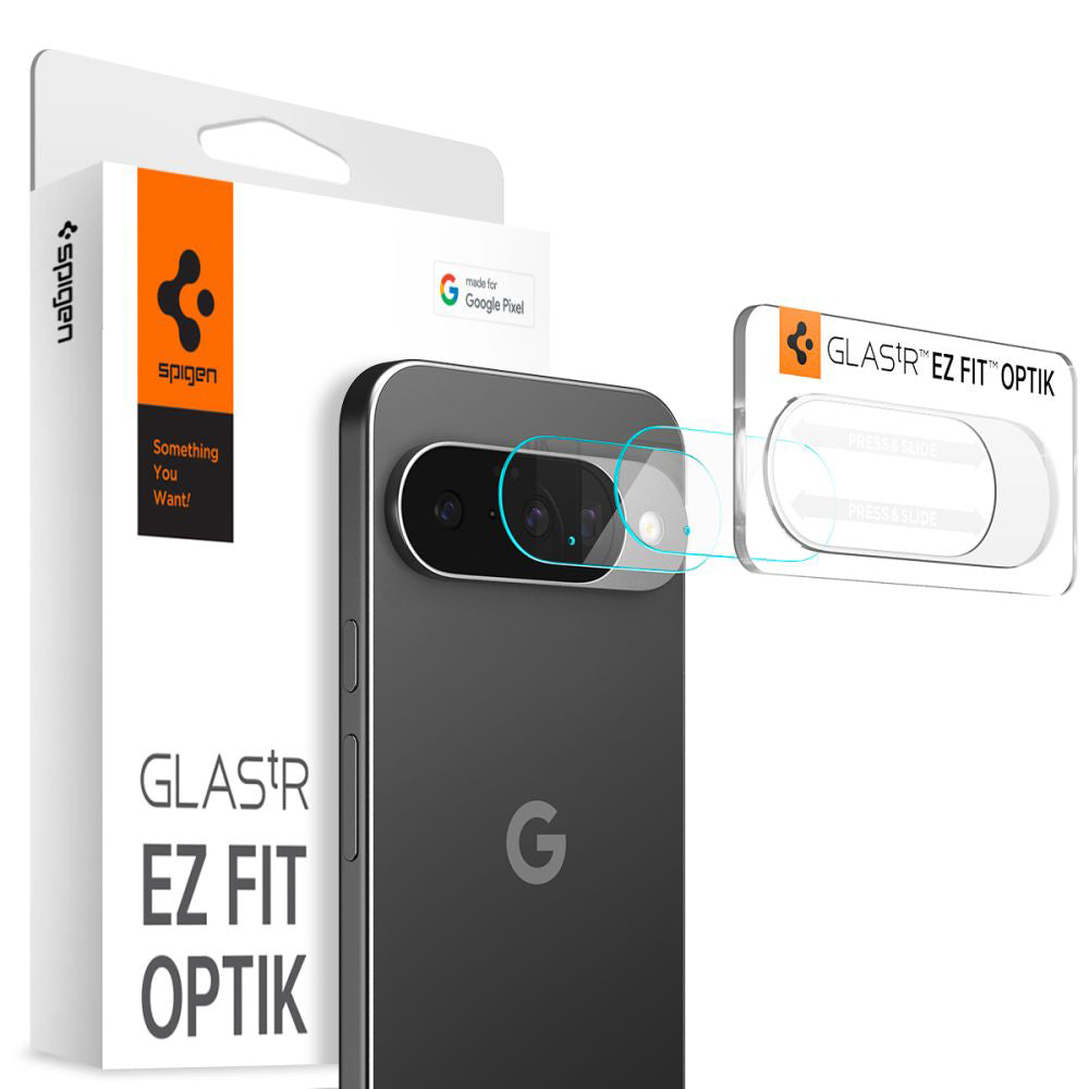 Zaštitna folija za stražnju kameru Spigen GlastR Optik za Google Pixel 10, Kaljeno staklo, Set od 2 komada, Prozirna AGL09661