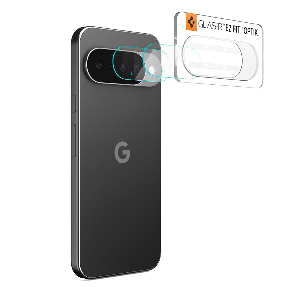 Zaštitna folija za stražnju kameru Spigen GlastR Optik za Google Pixel 10, Kaljeno staklo, Set od 2 komada, Prozirna AGL09661