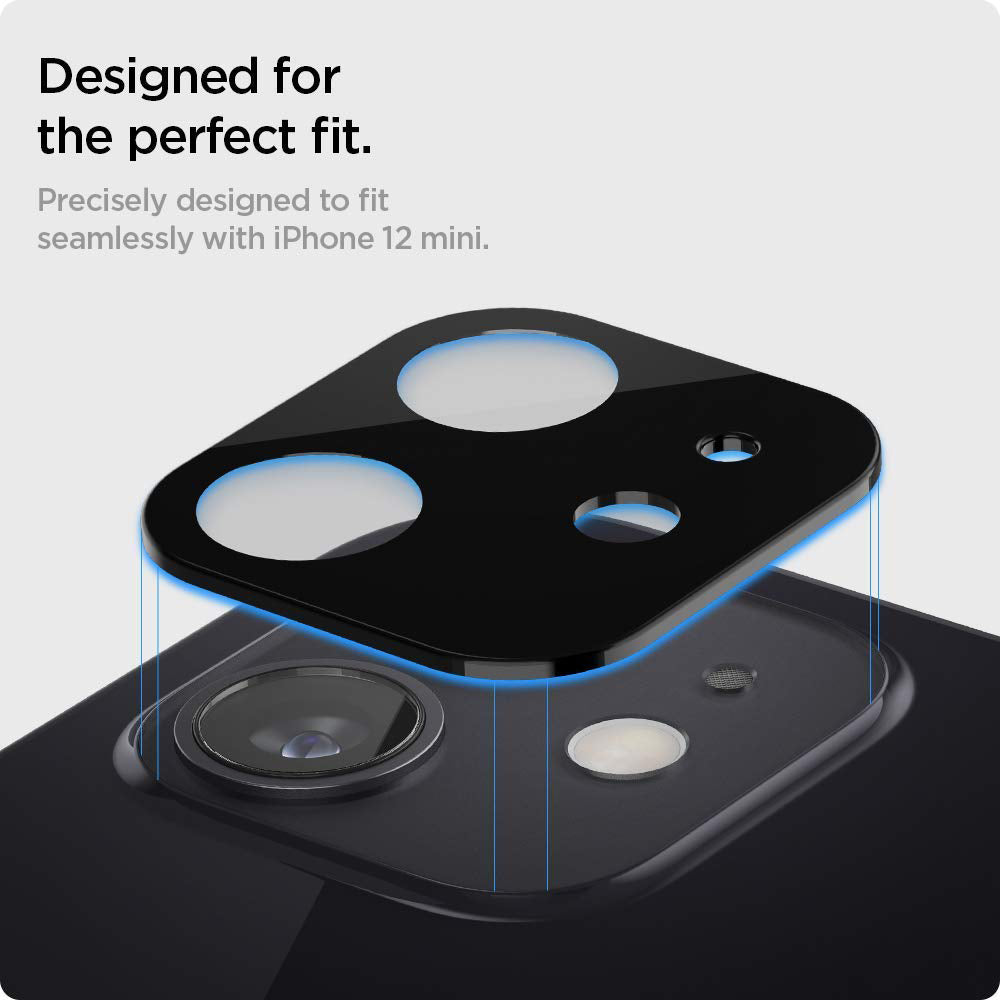 Zaštitna folija za stražnju kameru Techsuit za Apple iPhone 12, kaljeno staklo, crna