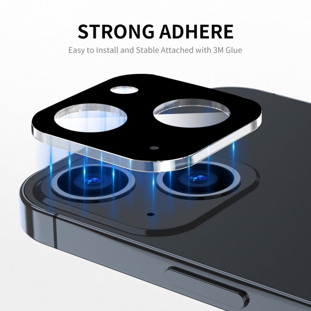 Zaštitna folija za stražnju kameru Techsuit za Apple iPhone 15 Plus / 15, Kaljeno staklo, Crna