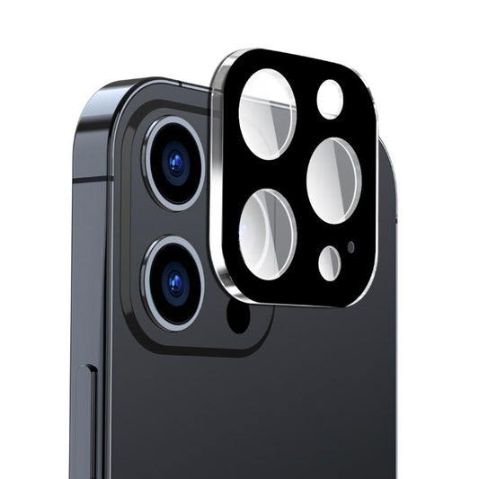 Zaštitna folija za stražnju kameru Techsuit za Apple iPhone 15 Pro Max / 15 Pro, Kaljeno staklo, Crna