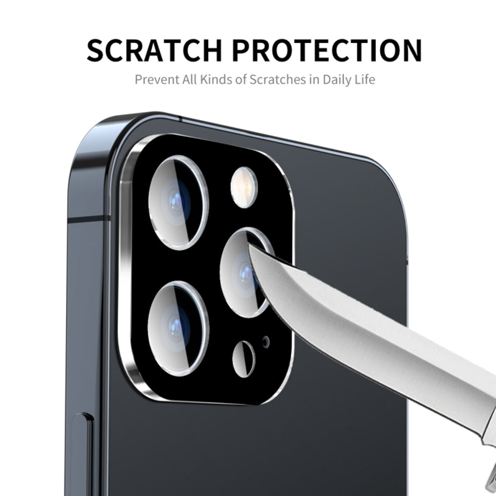 Zaštitna folija za stražnju kameru Techsuit za Apple iPhone 15 Pro Max / 15 Pro, Kaljeno staklo, Crna