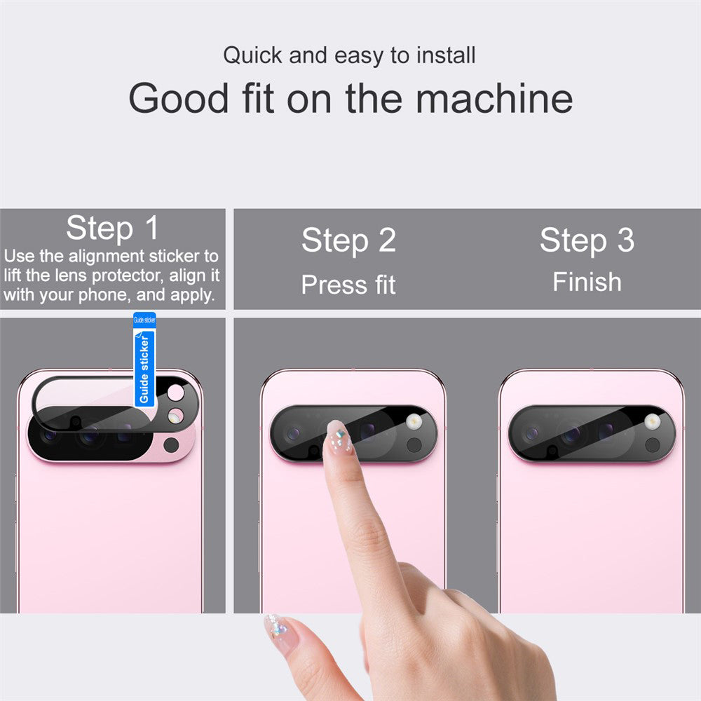 Zaštitna folija za stražnju kameru Techsuit za Google Pixel 10 Pro, Kaljeno staklo, Crna