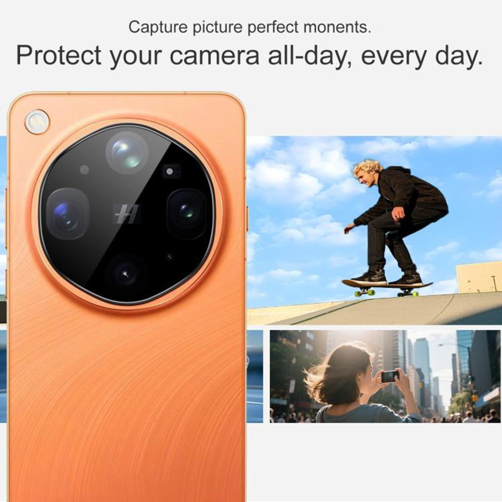 Zaštitna folija za stražnju kameru Techsuit za Oppo Find X9 Ultra, kaljeno staklo, crna