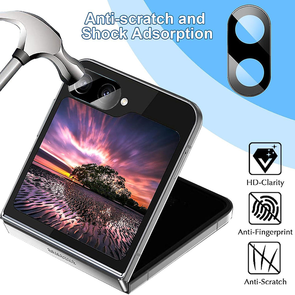 Zaštitna folija za stražnju kameru Techsuit za Samsung Galaxy Z Flip6 F741, kaljeno staklo, crna