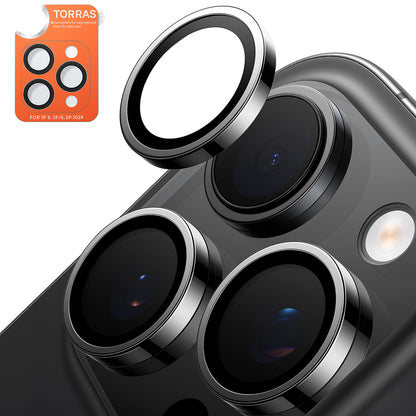 Zaštitna folija za stražnju kameru Torras Lensguard za Apple iPhone 16 Pro Max / 16 Pro, kaljeno staklo, crna