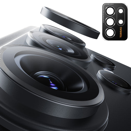 Zaštitna folija za stražnju kameru Torras Lensguard za Samsung Galaxy S26 Ultra, Kaljeno staklo, Crna