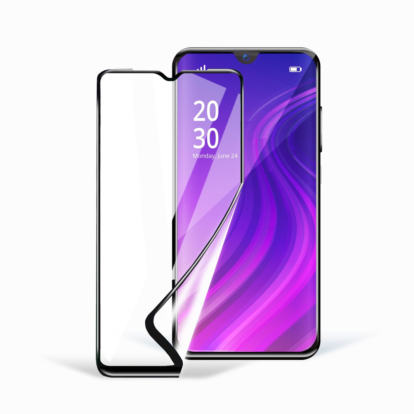 Zaštitna folija OEM Ceramic za ekran Samsung Galaxy A54 A546, Fleksibilno staklo, Pun ljepilo, 5D, Crna