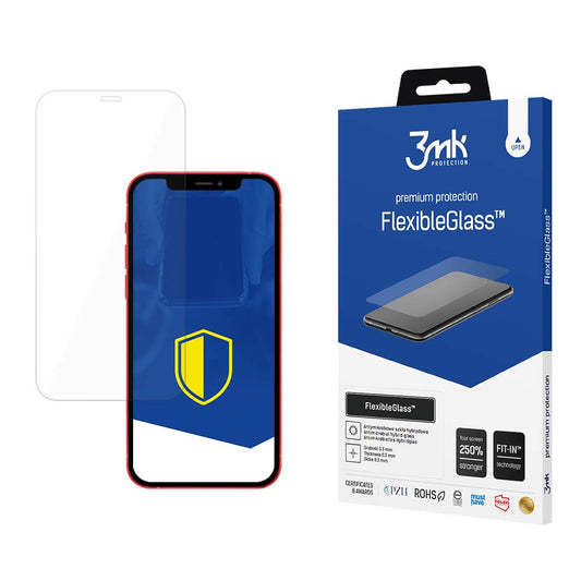 Zaštitna folija za ekran 3MK FlexibleGlass za Apple iPhone 12 / 12 Pro, Fleksibilno staklo, Full Glue