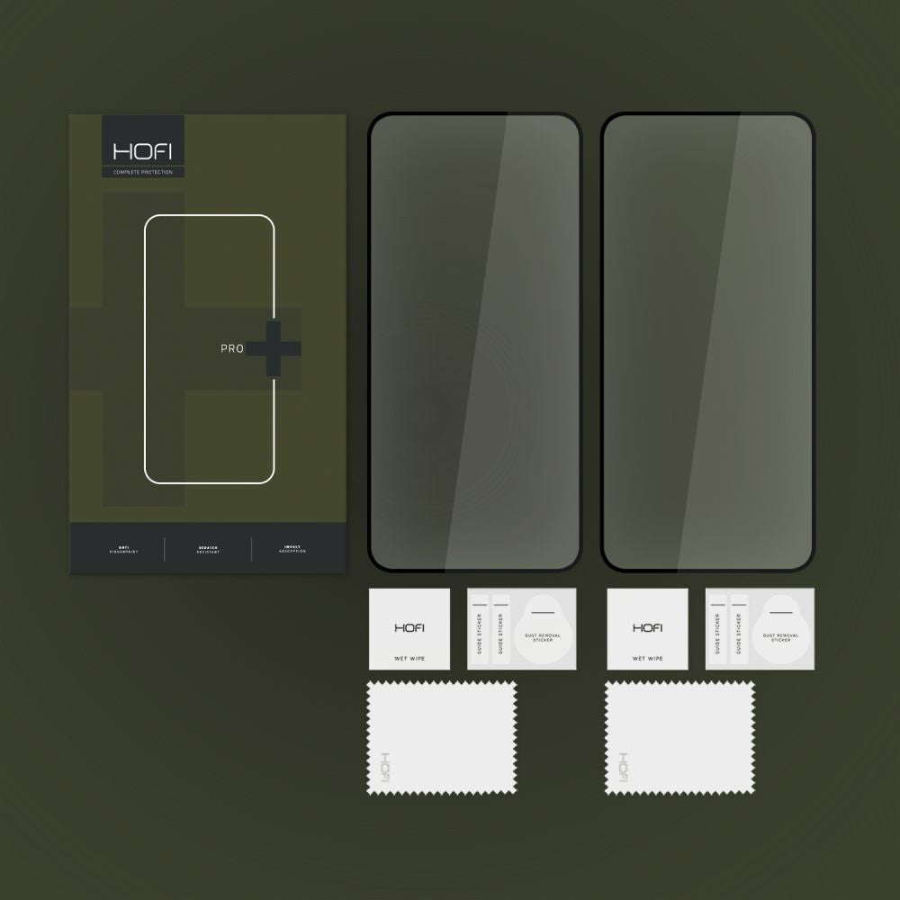 Screen Protector HOFI Glass PRO+ for Samsung Galaxy S24 S921, Glass Shield, Full Glue, Set 2 pieces, 2.5D, Black 