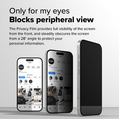 Zaštitna folija za ekran Ringke Easy Slide Privacy za Apple iPhone 16 Pro Max, Kaljeno staklo, Pun ljepilo, Set od 2 komada