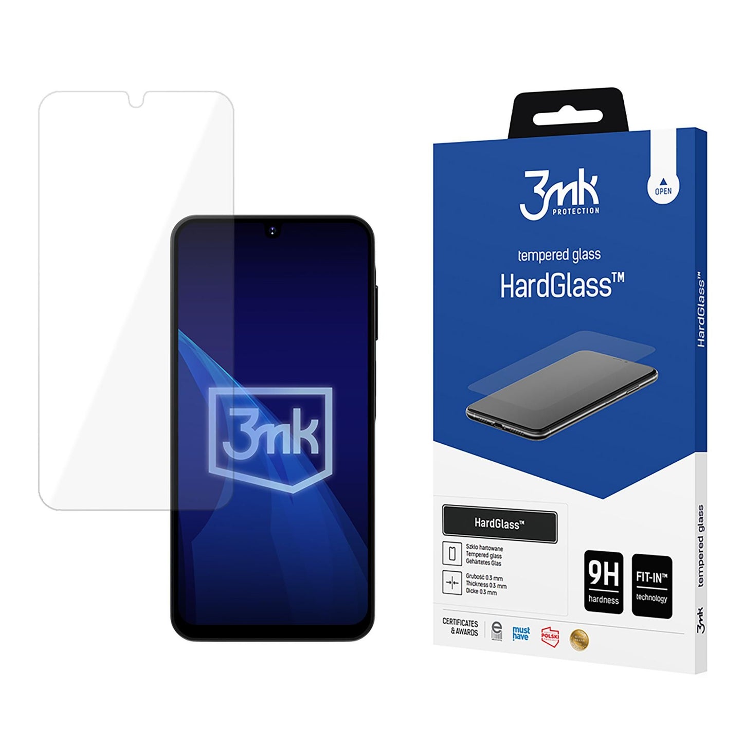 Zaštitna folija za ekran 3MK HardGlass za Samsung Galaxy A16 5G A166 / A16 4G A165, Kaljeno staklo, Pun ljepilo
