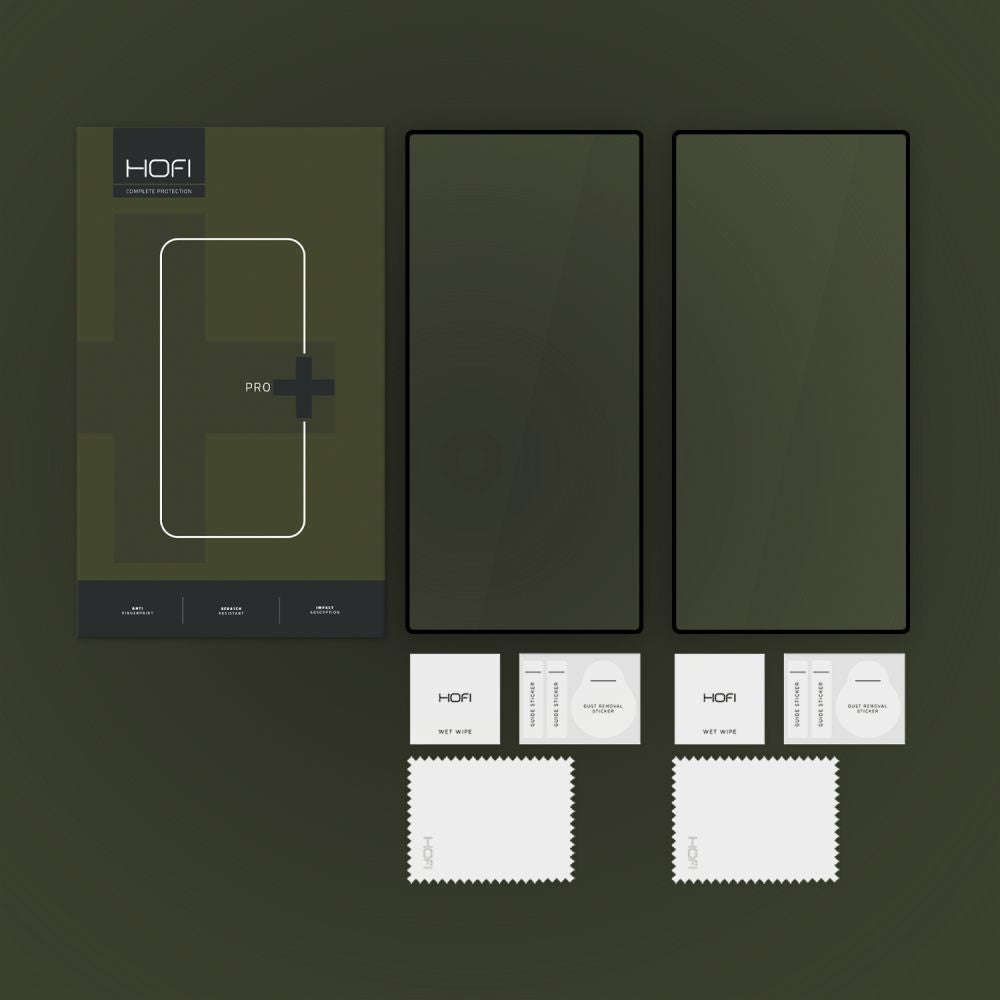 Zaštitna folija za ekran HOFI Glass PRO+ za Samsung Galaxy S25 Ultra S938, Kaljeno staklo, Puna ljepila, Set od 2 komada, Crna