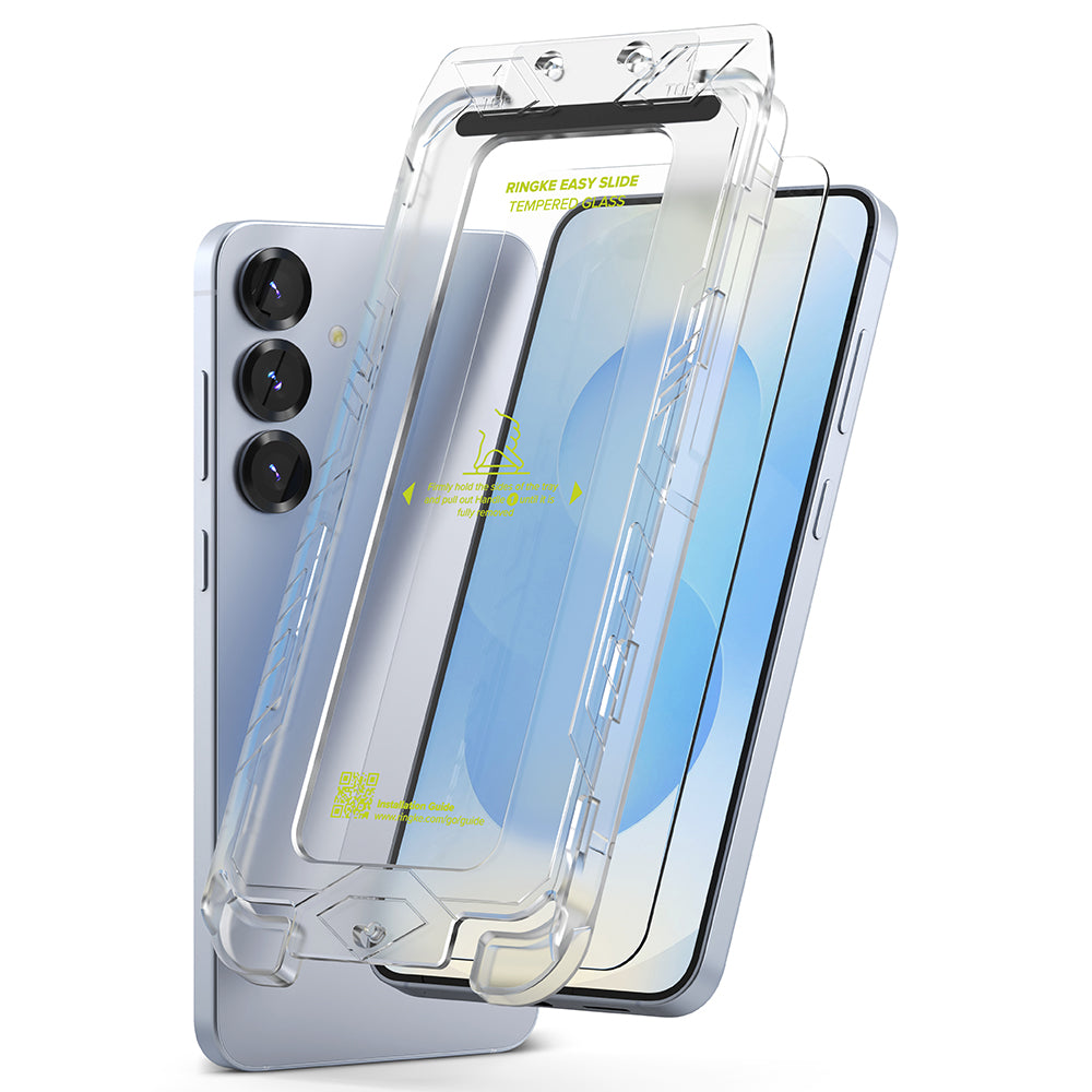 Zaštitna folija za ekran Ringke Easy Slide za Samsung Galaxy S25+ S936, Kaljeno staklo, Pun ljepilo, Set 2 komada