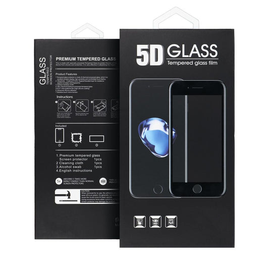 Zaštitna folija za ekran OEM za Samsung Galaxy S25+ S936, Kaljeno staklo, Puna ljepila, 5D, Crna
