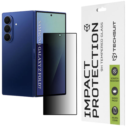 Zaštitna folija za vanjski ekran Privacy Techsuit za Samsung Galaxy Z Fold7 F966, Kaljeno staklo, Puno ljepilo, 111D