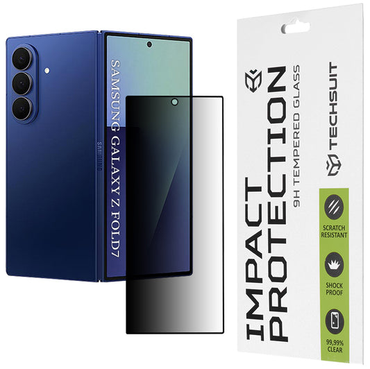 Zaštitna folija za vanjski ekran Privacy Techsuit za Samsung Galaxy Z Fold7 F966, Kaljeno staklo, Puno ljepilo, 111D