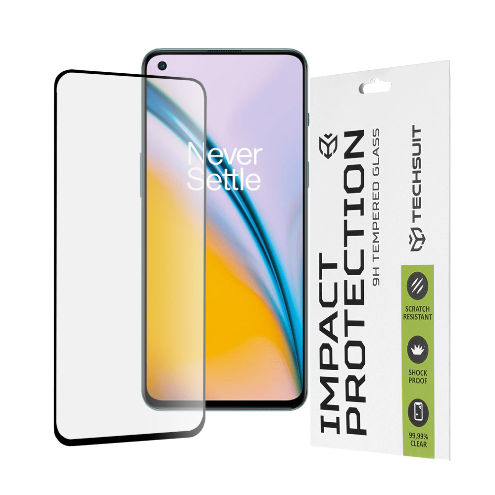 Zaštitna folija za ekran Techsuit za OnePlus Nord 2T / Nord CE 5G / Nord 2 5G, Kaljeno staklo, Full Glue, 111D, Crna
